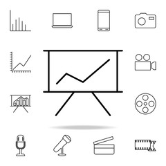 whiteboard with presentation icon. Detailed set of simple icons. Premium graphic design. One of the collection icons for websites, web design, mobile app