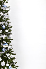 Christmas tree with decorations gift box