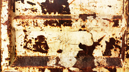 texture of rusty iron, cracked paint on an old metallic surface, rusty metal background