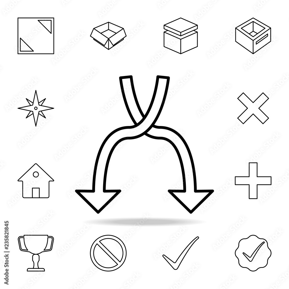 Poster intersecting arrows icon. detailed set of simple icons. premium graphic design. one of the collectio