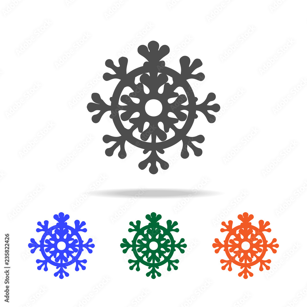 Poster snowflake icon. elements of christmas holidays in multi colored icons. premium quality graphic desig
