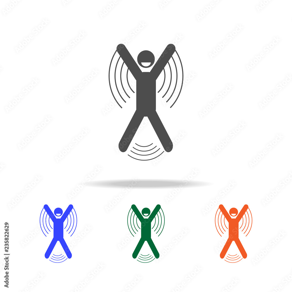 Poster man on the snow icon. elements of christmas holidays in multi colored icons. premium quality graphic