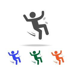 man Falling on snow icon. Elements of Christmas holidays in multi colored icons. Premium quality graphic design icon. Simple icon for websites, web design, mobile app