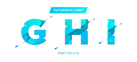 Vector Modern, Futuristic Typeface Design. Perfect for Poster, Logo, or as the Primary Typeface on a Modern Design. Clean Geometric Shape with Trendy Liquid Drip Effect. Urban, Minimalist Style.