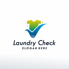 Laundry Check logo designs concept vector, Fashion Check logo template, Logo symbol icon