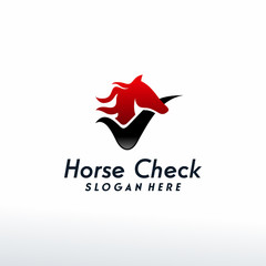 Horse Check logo designs concept vector, Animal check logo template, logo symbol icon