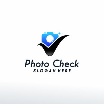 Photography check logo designs vector, Camera logo designs concept 