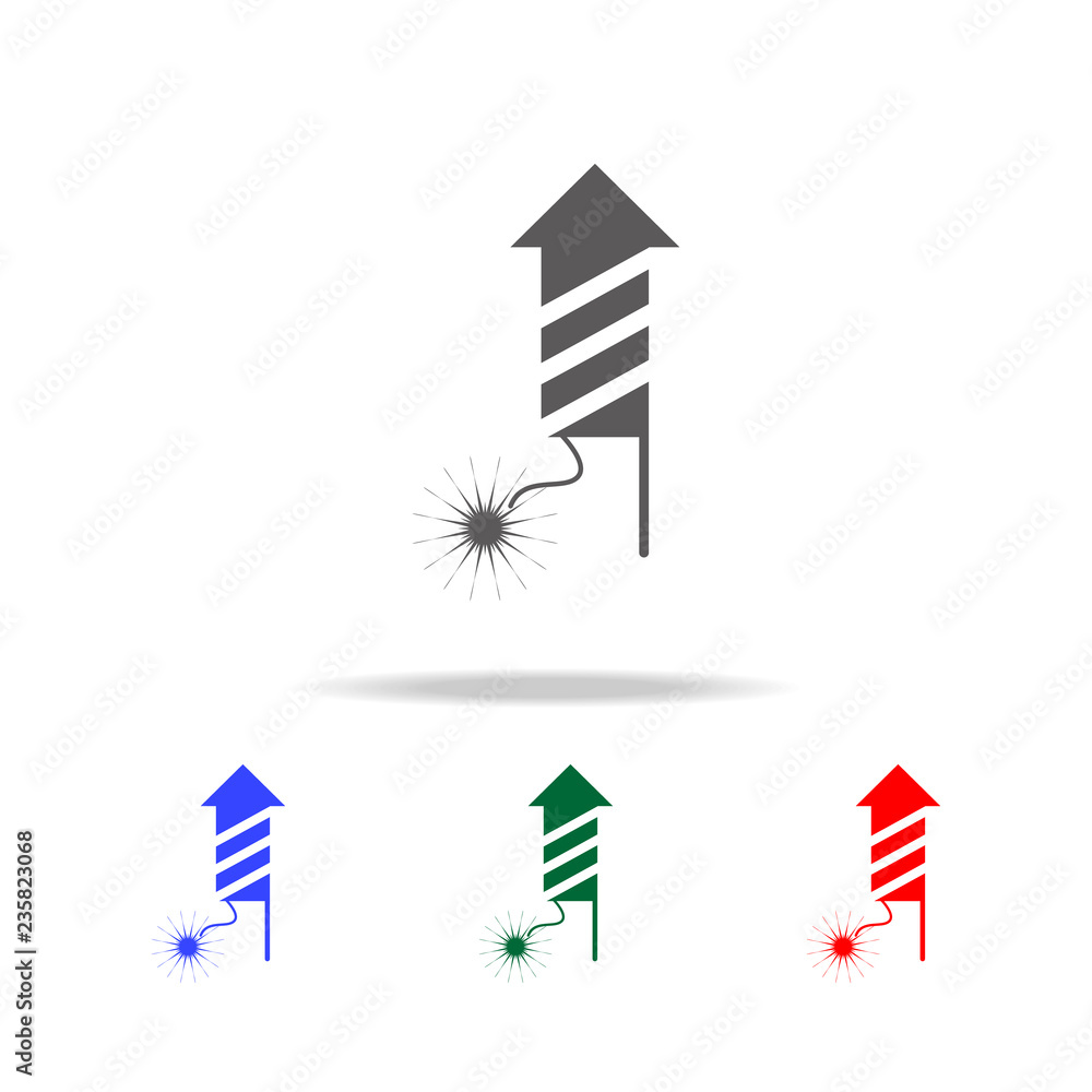 Poster firework icon. elements of christmas holidays in multi colored icons. premium quality graphic design