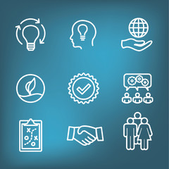 Core Values Outline / Line Icon Conveying Integrity - Purpose