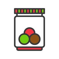 candy jar in christmas theme icon editable outline