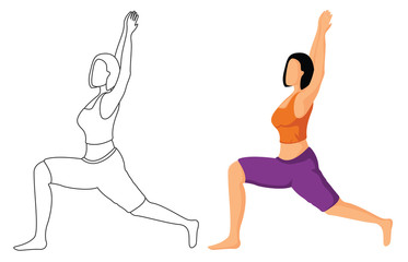 Women's fitness - Vector Illustration, Woman doing exercises, health and fitness concept 
