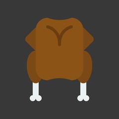 whole body or roast chicken or turkey dinner christmas food theme icon