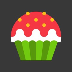 christmas cup cake icon decoration with candy