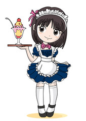メイドカフェ・女の子とパフェ