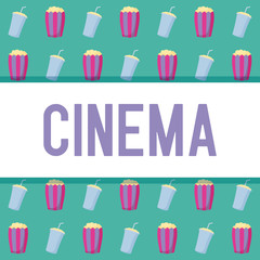 popcorn with bottle of drink pattern
