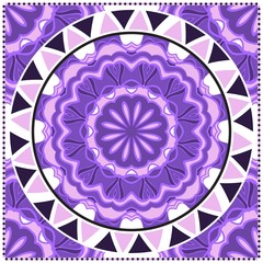 Traditional ornamental floral mandala pattern. For design of carpet, shawl, pillow, cushion. Vector illustration