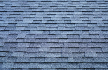 close up on new installed roof shingle 