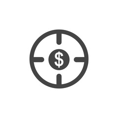 target, dollar icon. Element of business plannin icon. Glyph icon for website design and development, app development. Premium icon