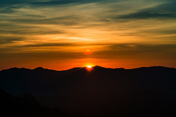  landscape Mountain with sunset  in  Nan Thailand
