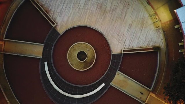 Bird's eye view of circle structure of park in Unicamp University of Campinas, Sao Paulo, Brazil