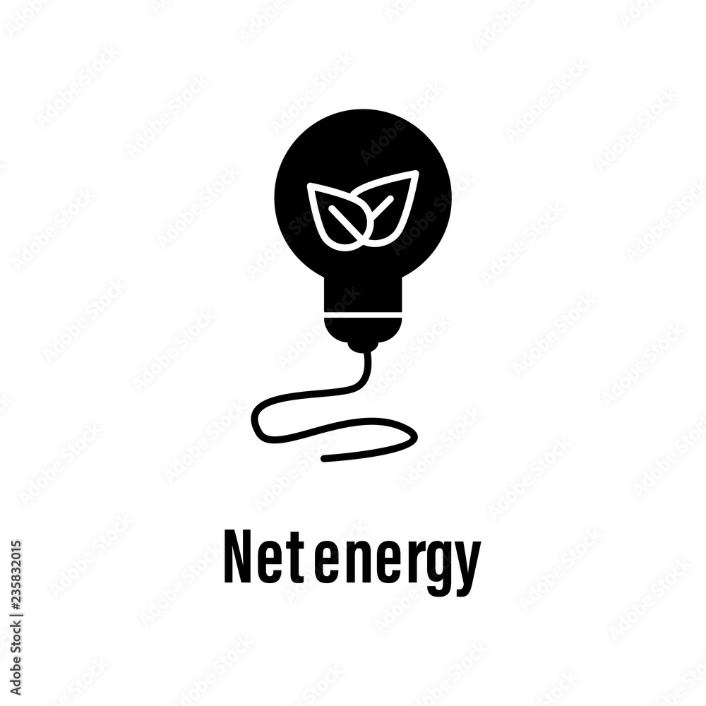 Poster net energy icon with description. element of energy saving icon for mobile concept and web apps. det