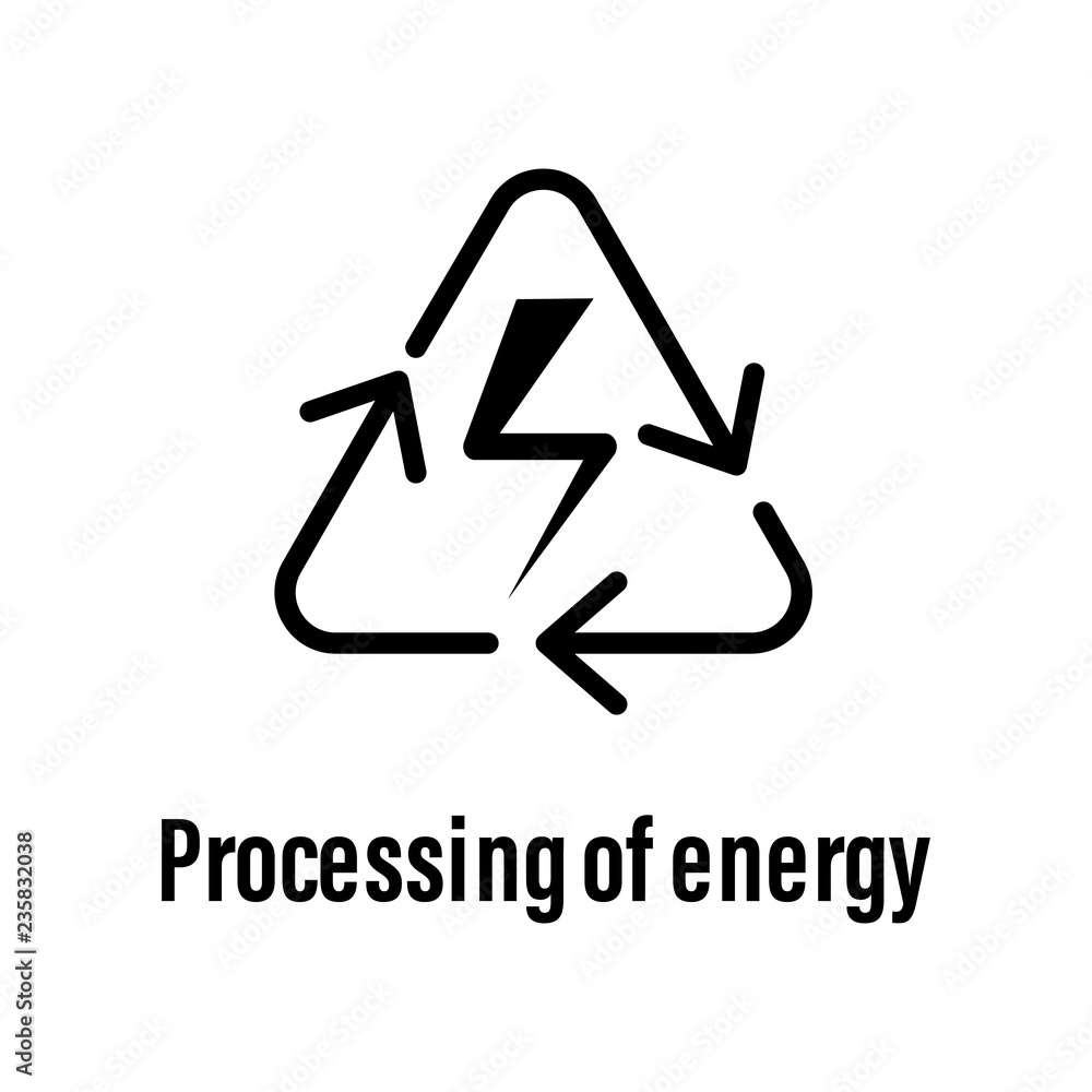 Poster Processing of energy icon with description. Element of energy saving icon for mobile concept and web apps. Detailed Processing of energy icon can be used for web and mobile