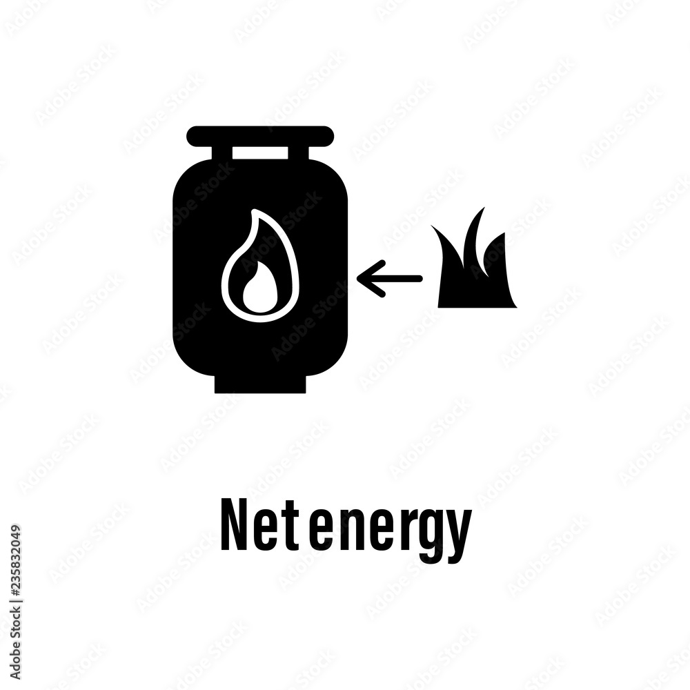 Poster net energy icon with description. element of energy saving icon for mobile concept and web apps. det