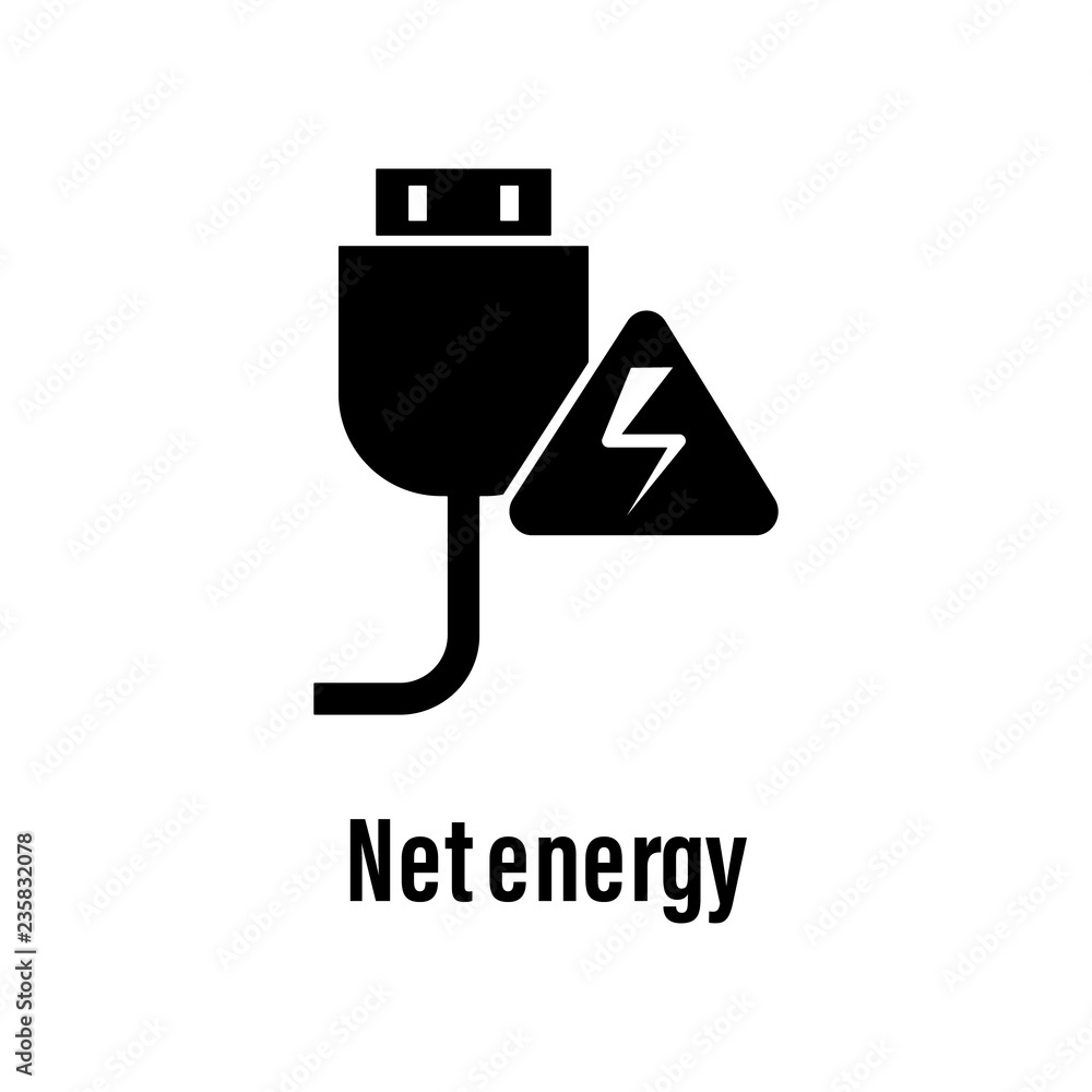 Poster net energy icon with description. element of energy saving icon for mobile concept and web apps. det