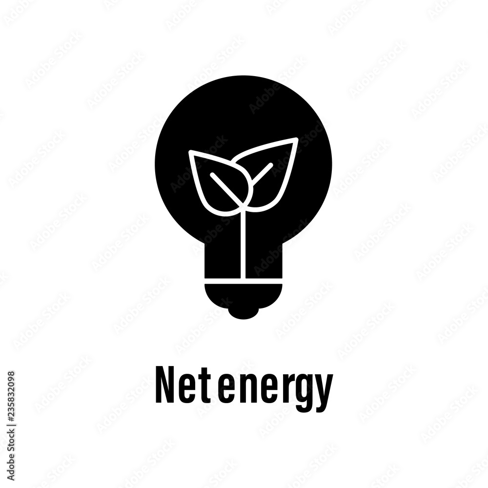 Poster net energy icon with description. element of energy saving icon for mobile concept and web apps. det