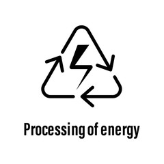 Processing of energy icon with description. Element of energy saving icon for mobile concept and web apps. Detailed Processing of energy icon can be used for web and mobile