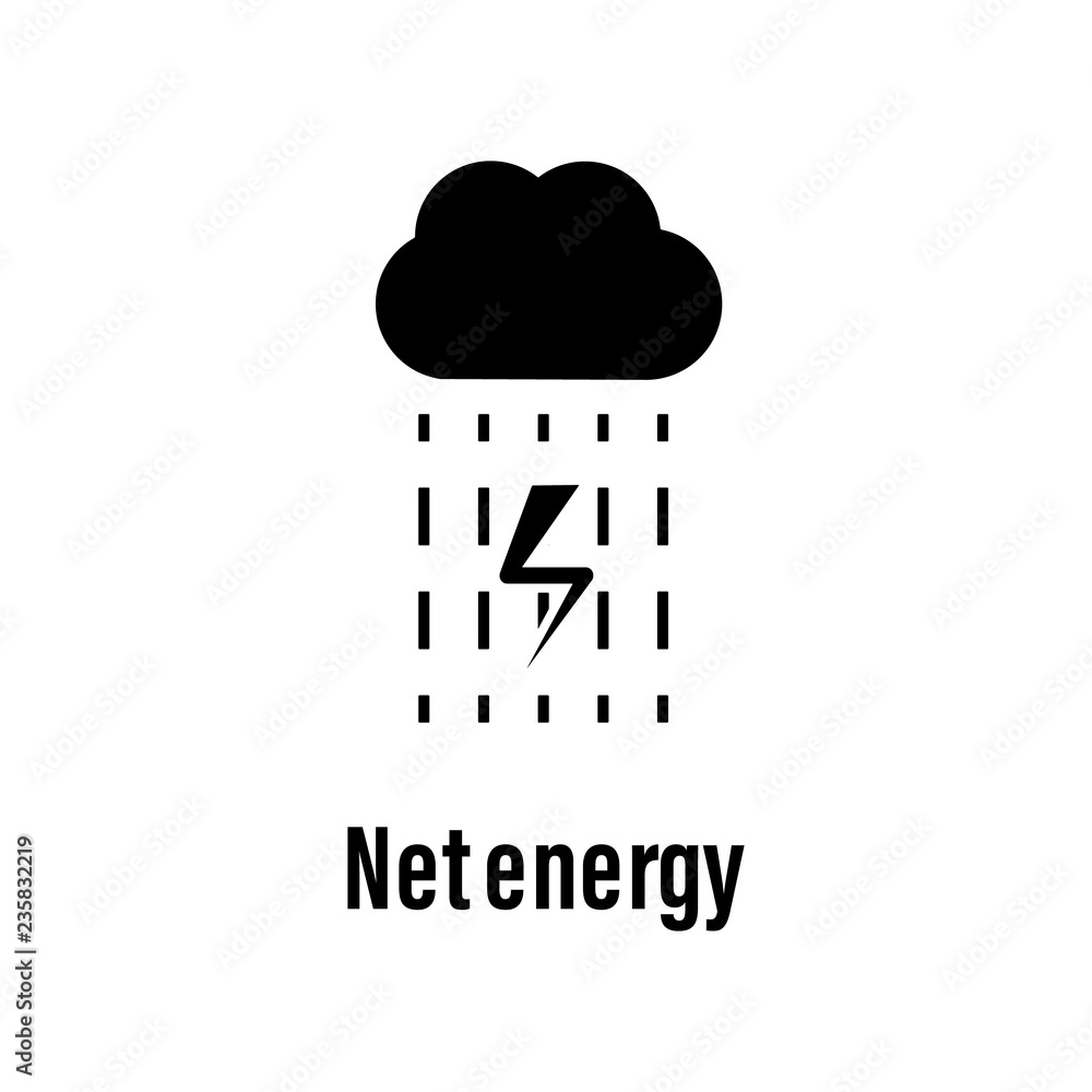 Poster net energy icon with description. element of energy saving icon for mobile concept and web apps. det