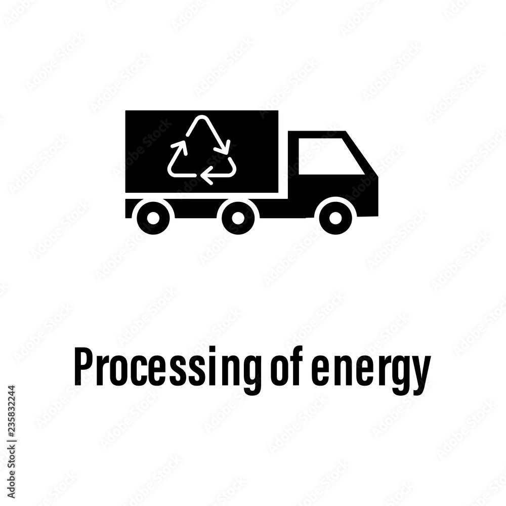 Poster Processing of energy icon with description. Element of energy saving icon for mobile concept and web apps. Detailed Processing of energy icon can be used for web and mobile