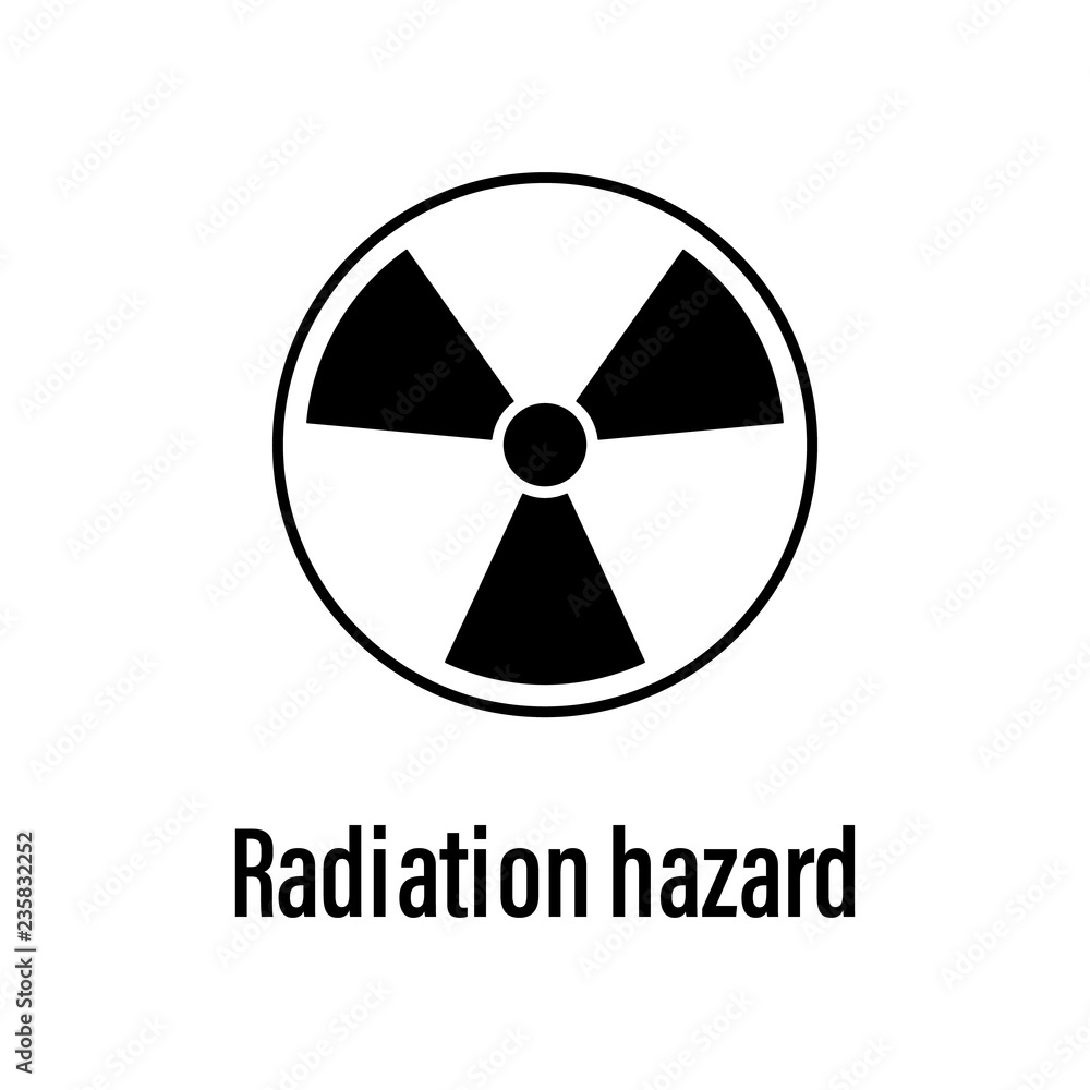 Poster radiation hazard icon with description. element of energy saving icon for mobile concept and web app