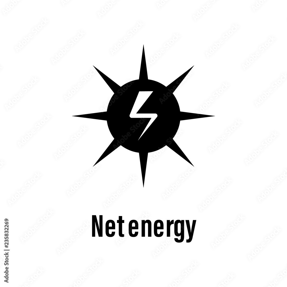 Poster net energy icon with description. element of energy saving icon for mobile concept and web apps. det