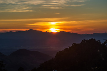  landscape Mountain with sunset  in  Nan Thailand