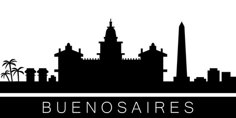 Fototapeta premium Buenos Aires detailed skyline. Vector postcard illustration