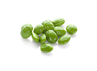 Parkia speciosa seeds or bitter bean on white background