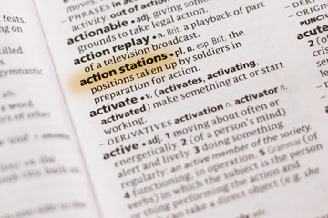 The word or phrase Action Stations in a dictionary.