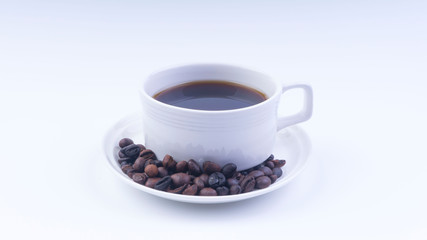 Cup of Coffee closeup with selective focus and crop fragment