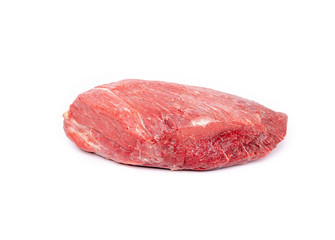 Piece of fresh raw horse meat isolated on white background