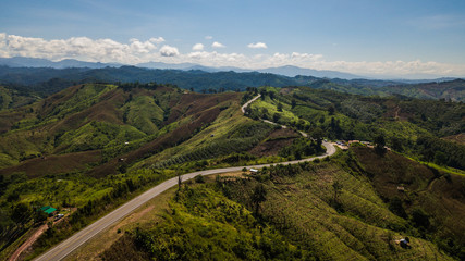 High angle view of landscape    Mountain in  Nan province Thailand