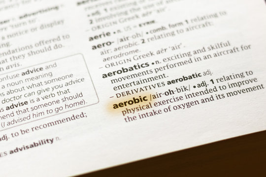 The word or phrase Aerobic in a dictionary.