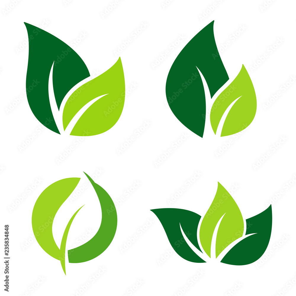 Wall mural leaf logo icon design template vector