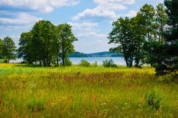 Panoramic view of Wulpinskie Lake at the Masuria Lakeland region in Poland in summer season © Art Media Factory