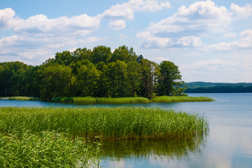 Panoramic view of Wulpinskie Lake at the Masuria Lakeland region in Poland in summer season © Art Media Factory