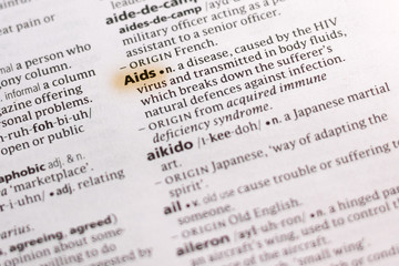 The word or phrase Aids in a dictionary.