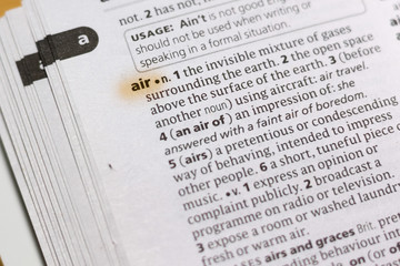 The word or phrase Air in a dictionary.