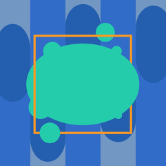 Business concept Empty template copy space isolated Posters coupons promotional material. Asymmetrical Blank Oval Vector Abstract Shape inside a Square Outline