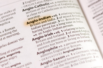 The word or phrase Anglo-Indian in a dictionary.
