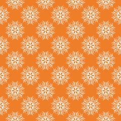 Orange and white floral seamless pattern